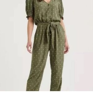 Lucky Brand Quincy Jumpsuit in Olive Size Small